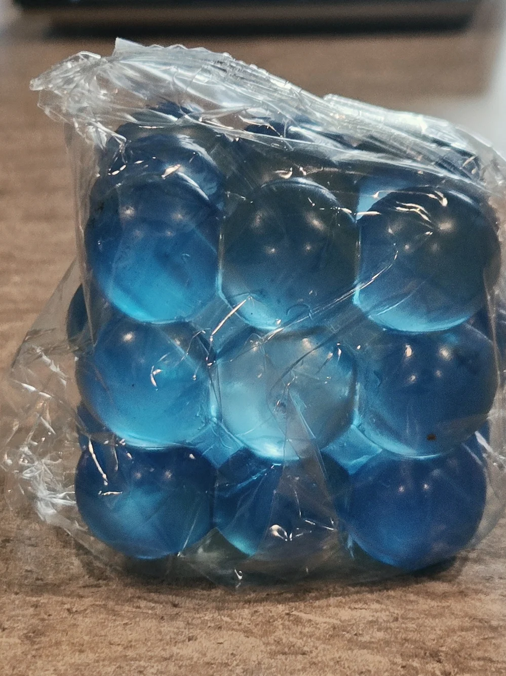 Blue Bubble Squishy Square Toy 2 Inch Blue Toy Fidget Fun Medium Squeeze.